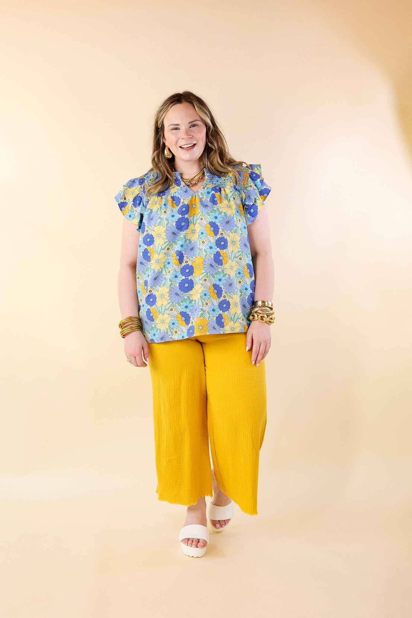 Sunlit Yellow Drawstring Cropped Pants