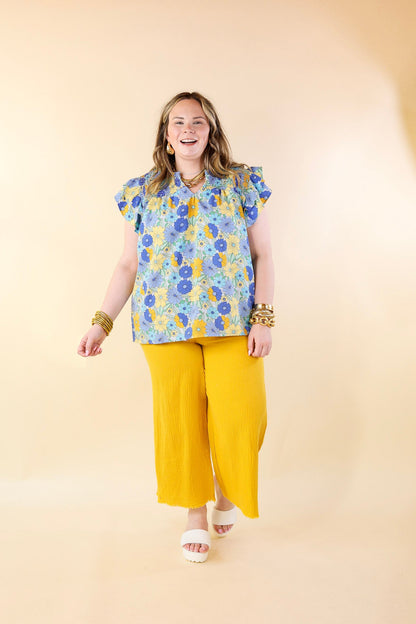 Sunlit Yellow Drawstring Cropped Pants