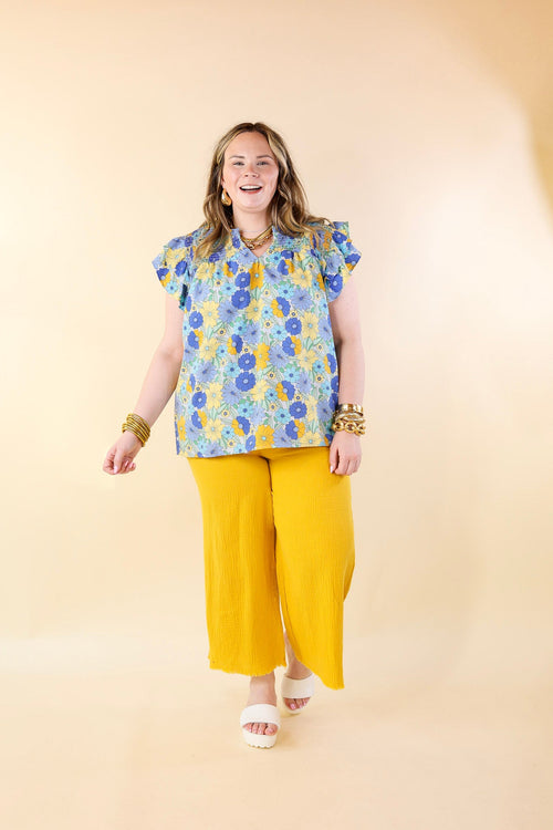 Sunlit Yellow Drawstring Cropped Pants