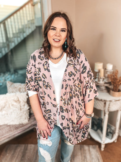 Blush Leopard Short Sleeve Cardigan